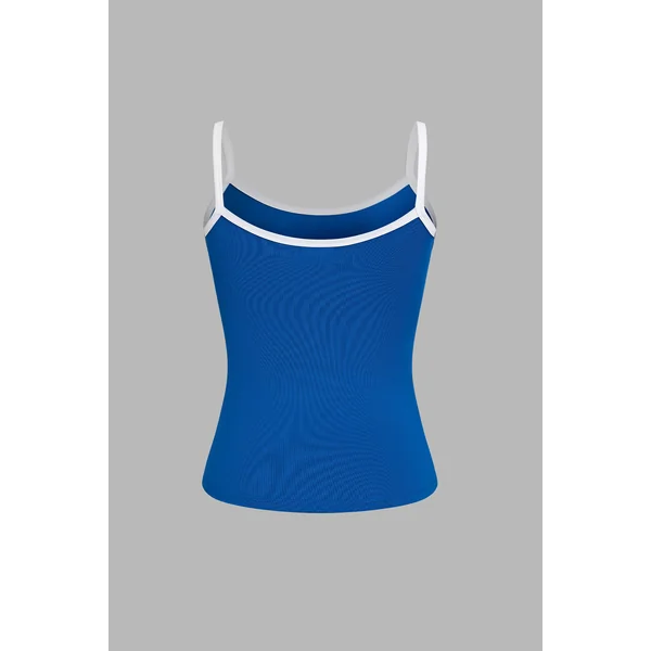 Top bleu ajusté