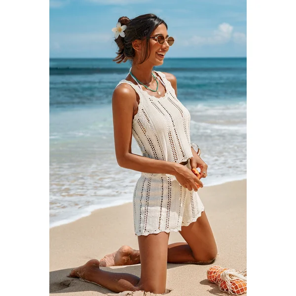 Top cover up beige léger et naturel