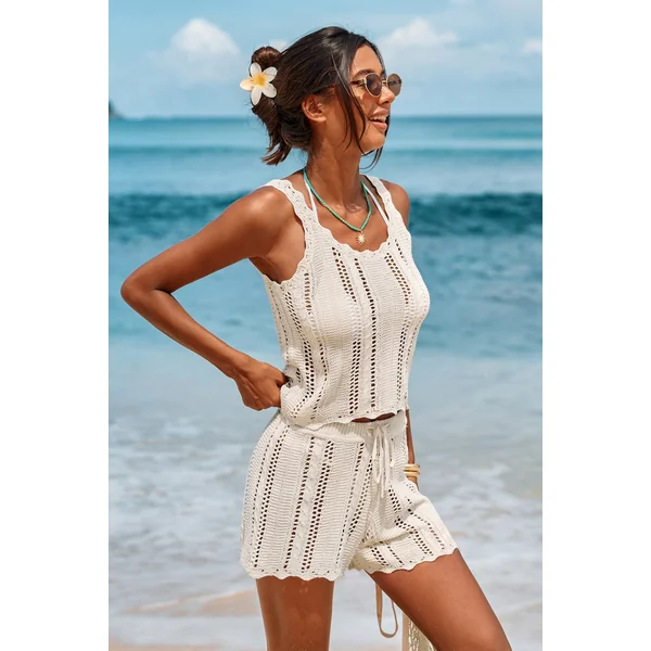 Top cover up beige léger et naturel