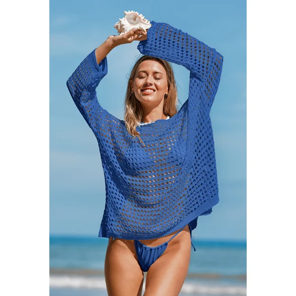 Top cover up bleu sensuel et fluide
