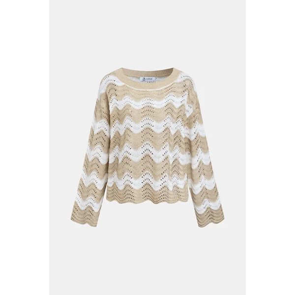 Top cover up col rond manches longues