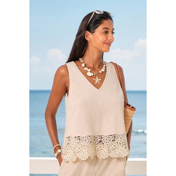 Top de plage beige