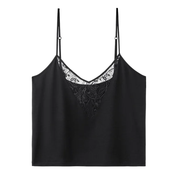 Top dentelle a bretelles fines Lazy Days Noir