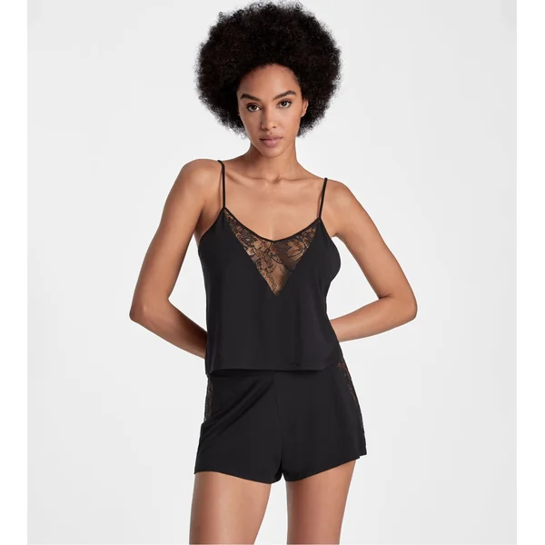 Top dentelle a bretelles fines Lazy Days Noir