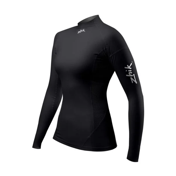 Top Eco Spandex Femme manches longues Noir
