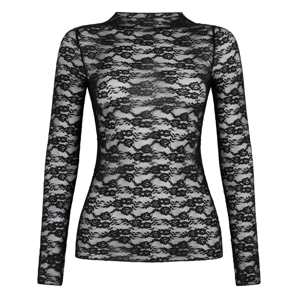 Top en dentelle intégrale - Noir