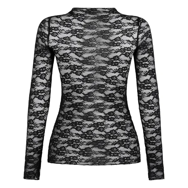 Top en dentelle intégrale - Noir