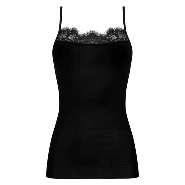 Top en laine et soie PLAISIR CARESSE noir