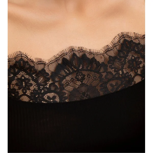 Top en laine et soie PLAISIR CARESSE noir