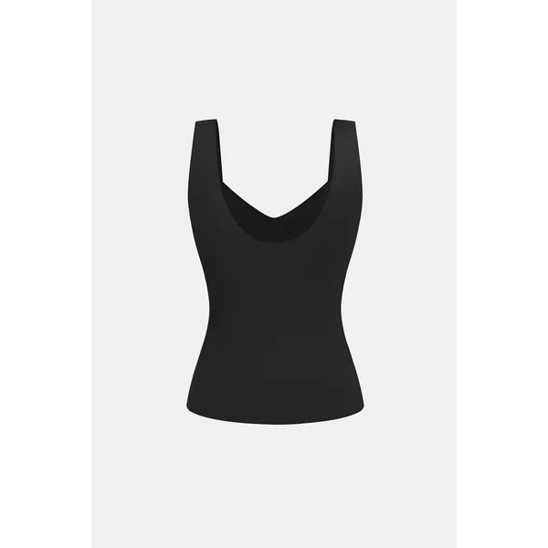 Top gainant noir en compression légère
