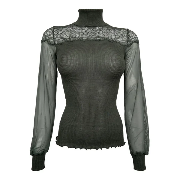 Top manches longues Laine & Soie manches tulle Bosco