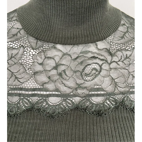 Top manches longues Laine & Soie manches tulle Bosco