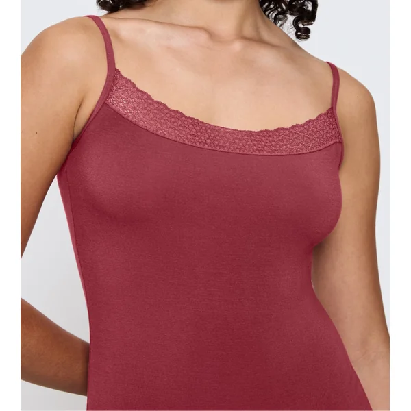 Top à bretelles fines rose framboise Feel of Modal Sweet Marsala