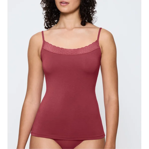 Top à bretelles fines rose framboise Feel of Modal Sweet Marsala