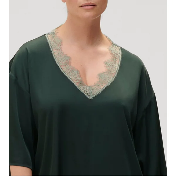 Top à manches 3/4 Satin Secrets Vert Kolsaï