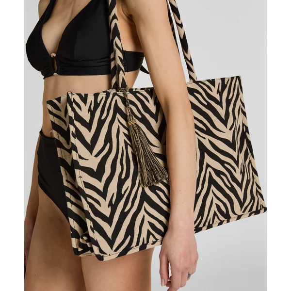 Tote Bag Imprimé Zèbre - Noir