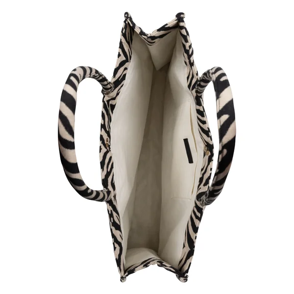 Tote Bag Imprimé Zèbre - Noir