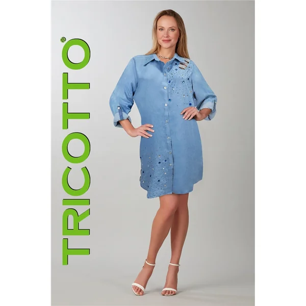 Tricotto - Longue blouse avec décoration colorée As Sample Large