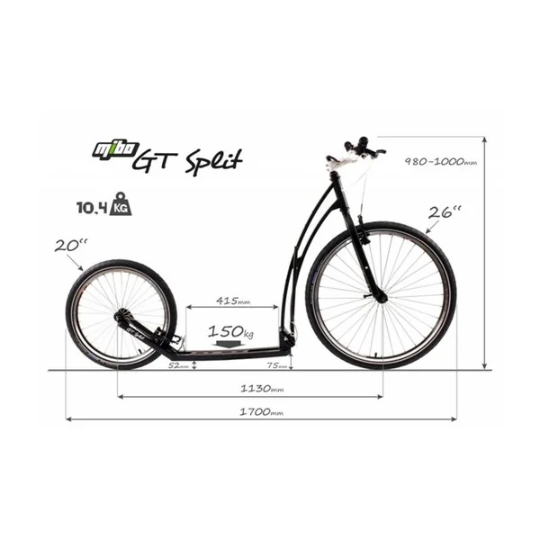 Trottinette Footbike Pliable MIBO GT Split Black