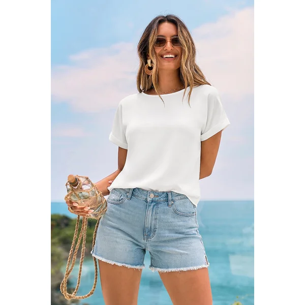 T-shirt blanc dos en V