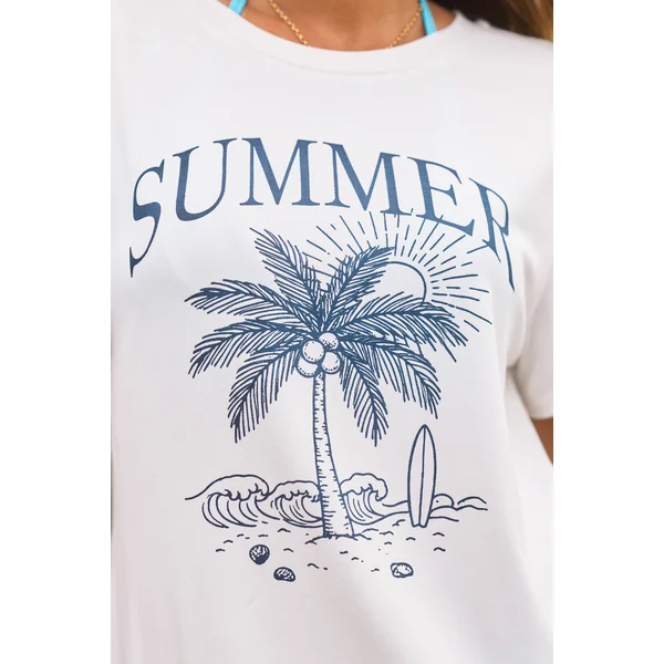T-shirt blanc à imprimé graphique