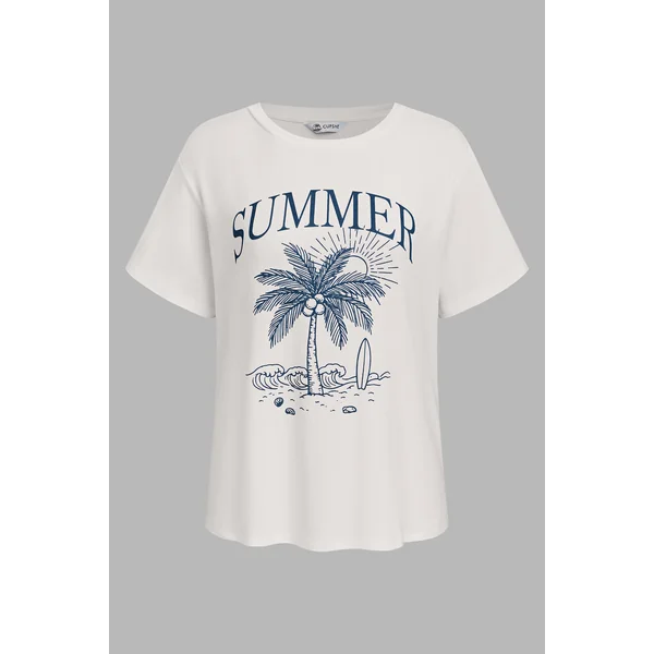T-shirt blanc à imprimé graphique