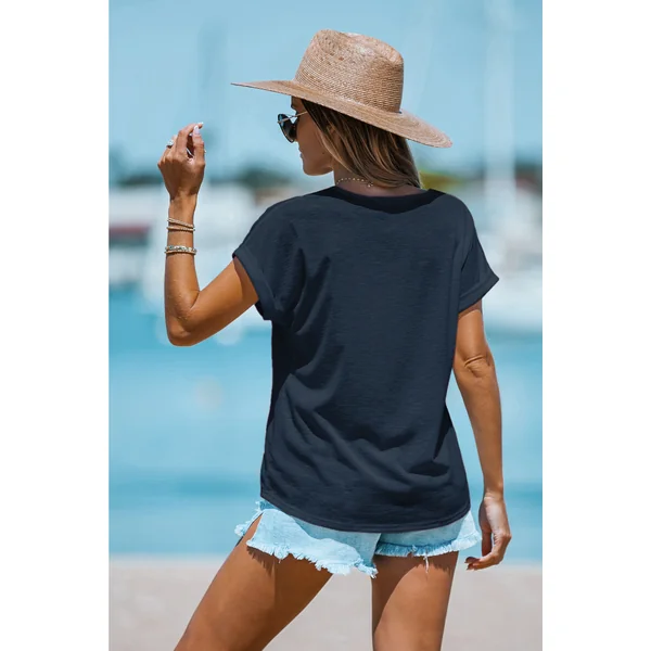 T-shirt bleu transparent