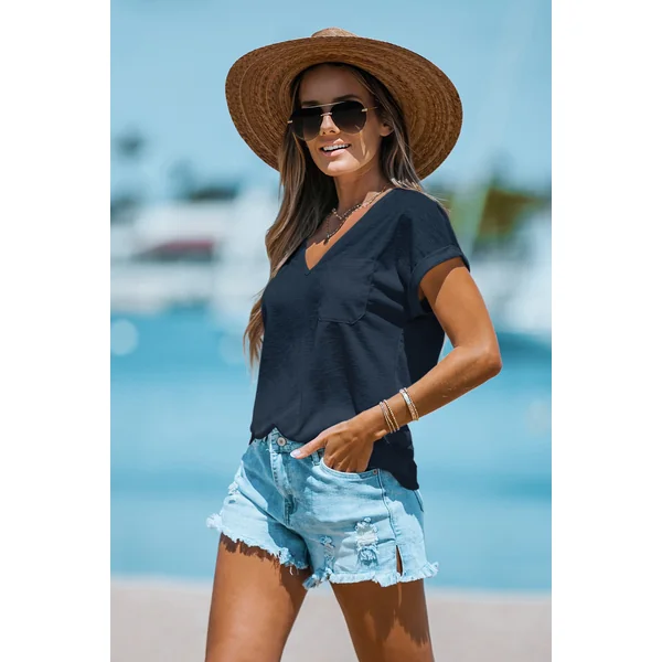T-shirt bleu transparent