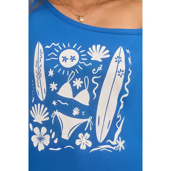 T-shirt bleu à imprimé graphique