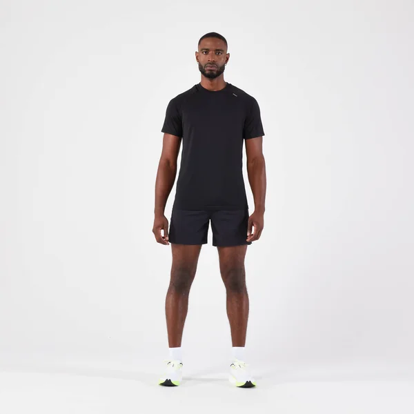 T-shirt de running sans coutures homme - kiprun run 500 confort noir