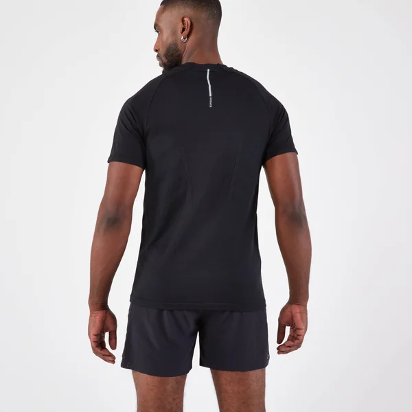 T-shirt de running sans coutures homme - kiprun run 500 confort noir