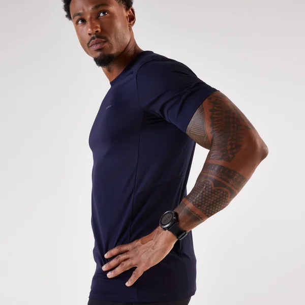 T-shirt de trail Homme, Kiprun Run 500 gris/noir