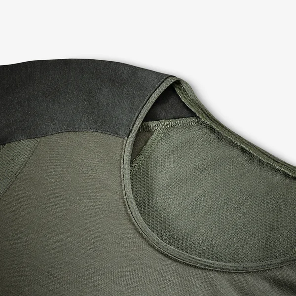 T-shirt de trek manches courtes en laine mérinos femme, Merino Resist kaki