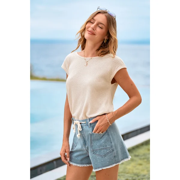 T-shirt dos bas à col scoop