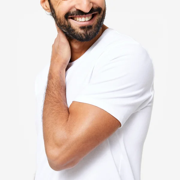 T-shirt fitness coton homme - 100 sportee blanc