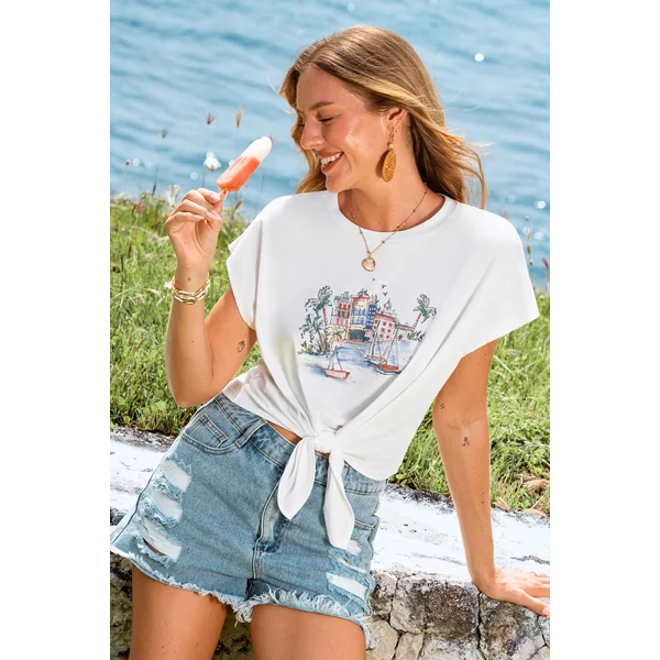 T-shirt graphique style estival