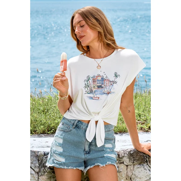 T-shirt graphique style estival
