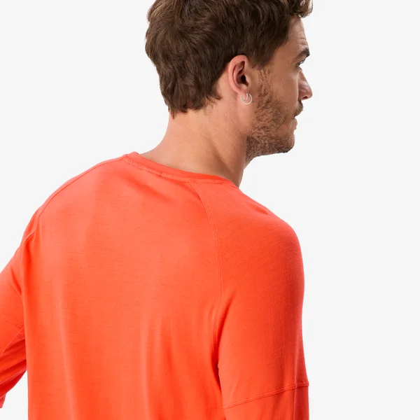 T-shirt manches longues en laine mérinos homme, Merino Resist orange