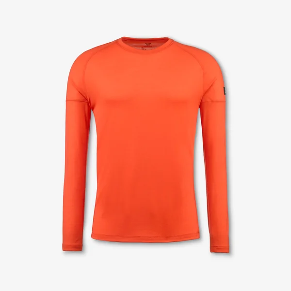 T-shirt manches longues en laine mérinos homme, Merino Resist orange