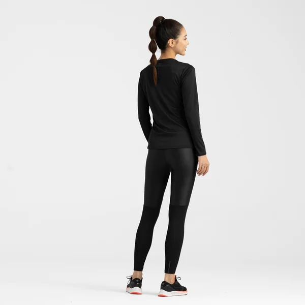 T-shirt manches longues running femme - sun protect noir