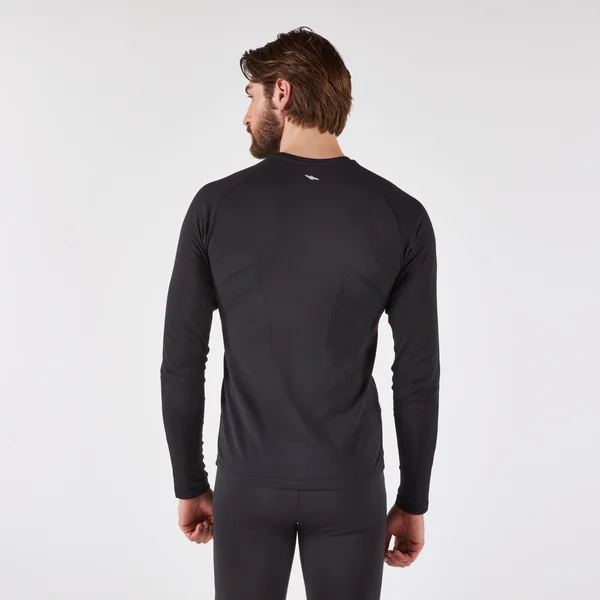 T-Shirt manches longues running sans couture Homme, KIPRUN Run 500 noir