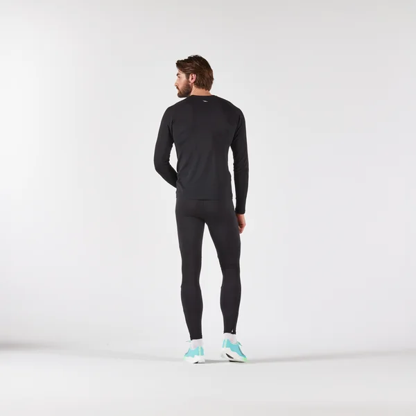T-Shirt manches longues running sans couture Homme, KIPRUN Run 500 noir