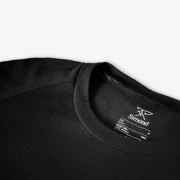 T-shirt noir 100 % laine mérinos manches longues homme, Merino 100 % marron