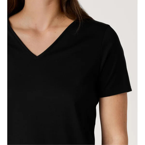T-shirt noir femme col en V Favourites Sun
