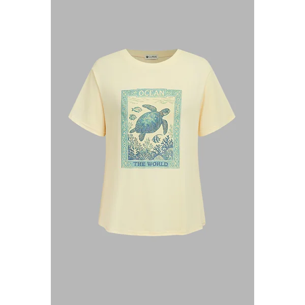 T-shirt à imprimé graphique col rond