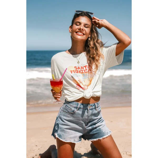 T-shirt à imprimé graphique à col rond