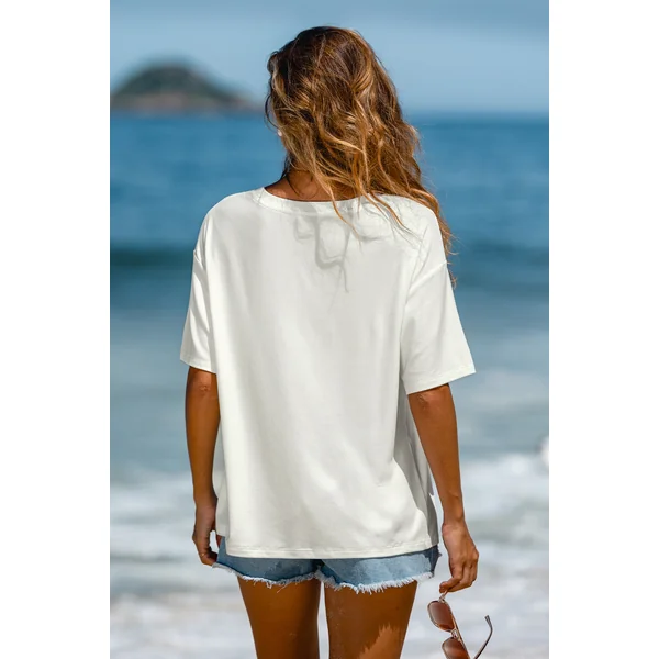 T-shirt à imprimé graphique à col rond