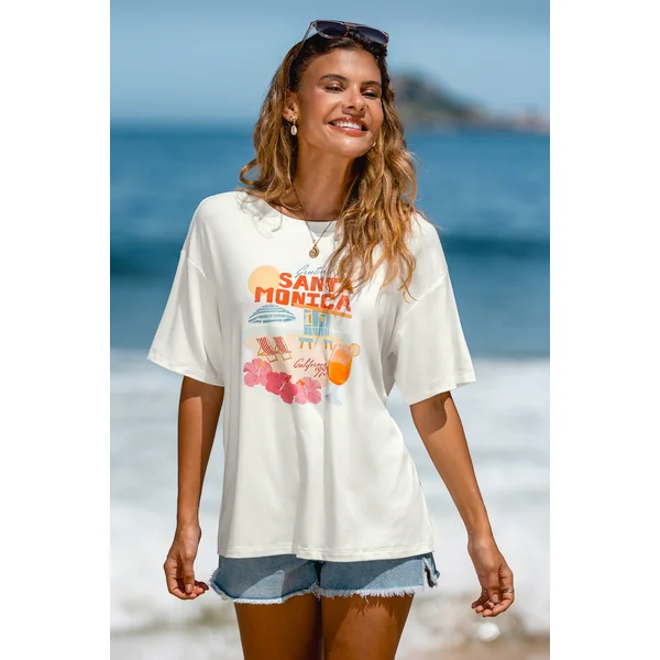 T-shirt à imprimé graphique à col rond