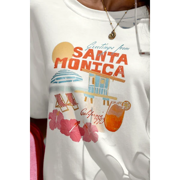 T-shirt à imprimé graphique à col rond
