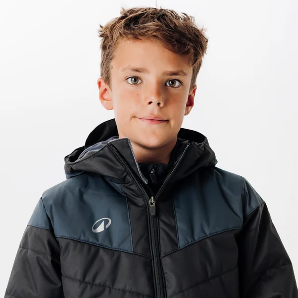 VESTE CHAUDE DE FOOTBALL COURTE ENFANT NOIRE